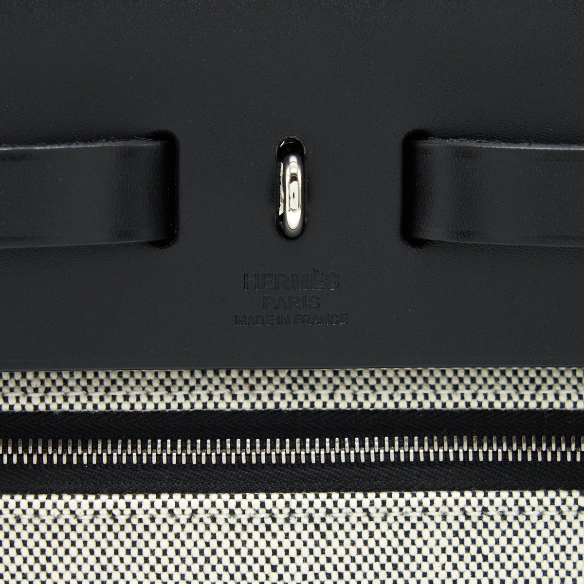 HERMES HERBAG 31 WITH BERLINE CANVAS AND HUNTER IN BLACK
