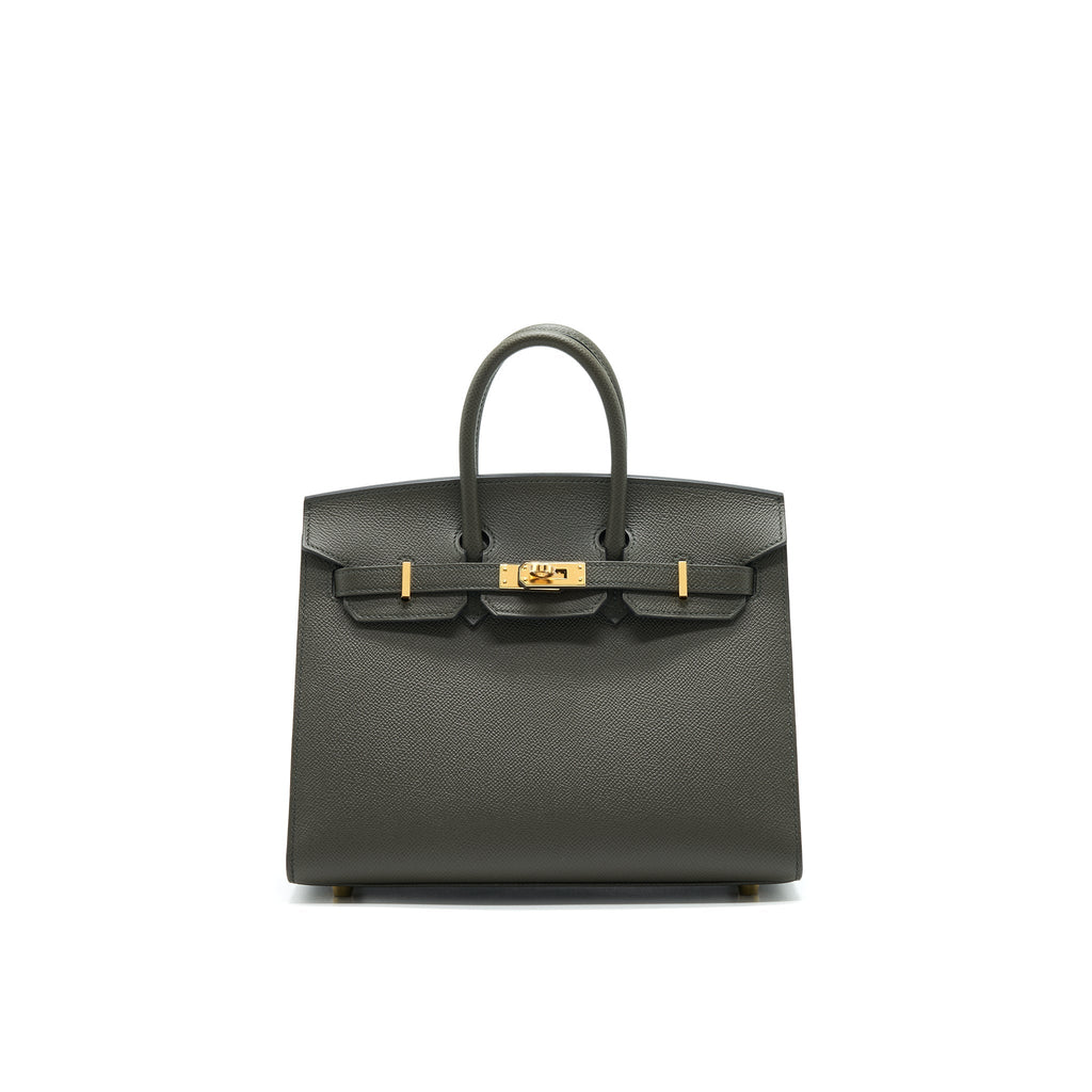 Hermes Birkin 25 C6 Vert De Gris Epsom Leather GHW