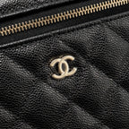 CHANEL 25P CC TOP HANDLE VANITY BAG CAVIAR BLACK LGHW(MICROCHIP)