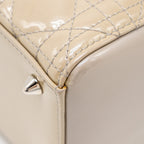 DIOR MEDIUM LADY DIOR PATENT BEIGE SHW