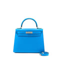 Hermes Kelly 28 Sellier Epsom Blue SHW