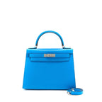 Hermes Kelly 28 Sellier Epsom Blue SHW