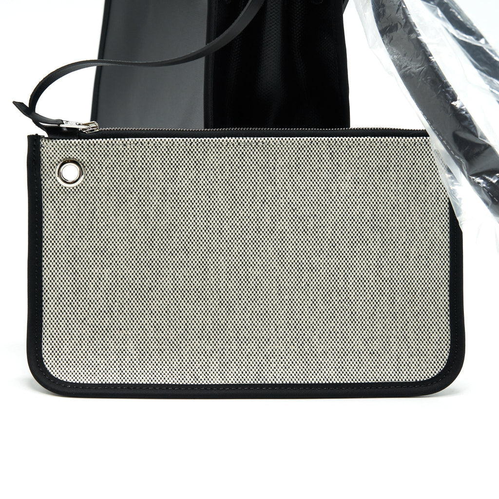 HERMES HERBAG 31 WITH BERLINE CANVAS AND HUNTER IN BLACK