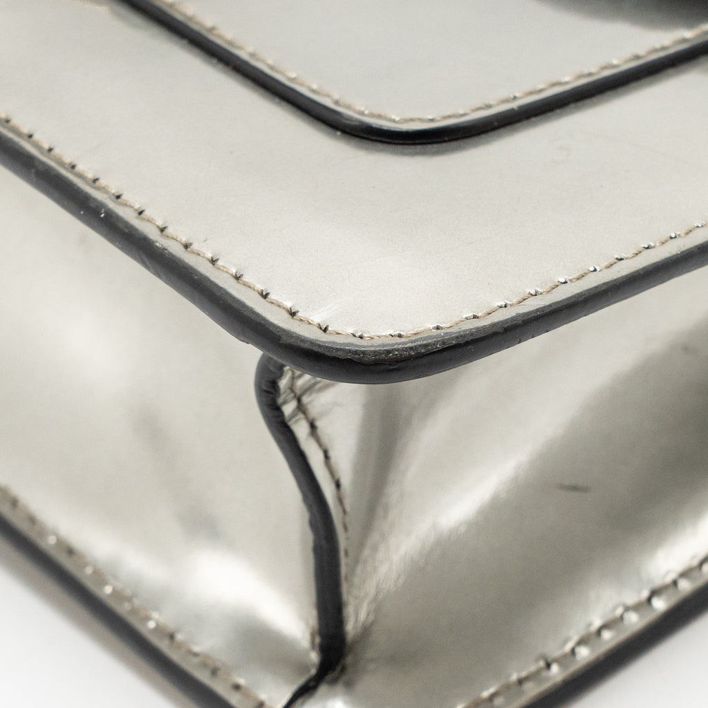 Bvlgari Serpenti Forever Flap Bag Calfskin Metallic Silver LGHW