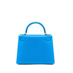 Hermes Kelly 28 Sellier Epsom Blue SHW