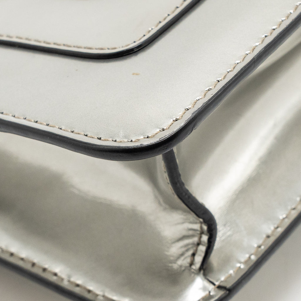 Bvlgari Serpenti Forever Flap Bag Calfskin Metallic Silver LGHW