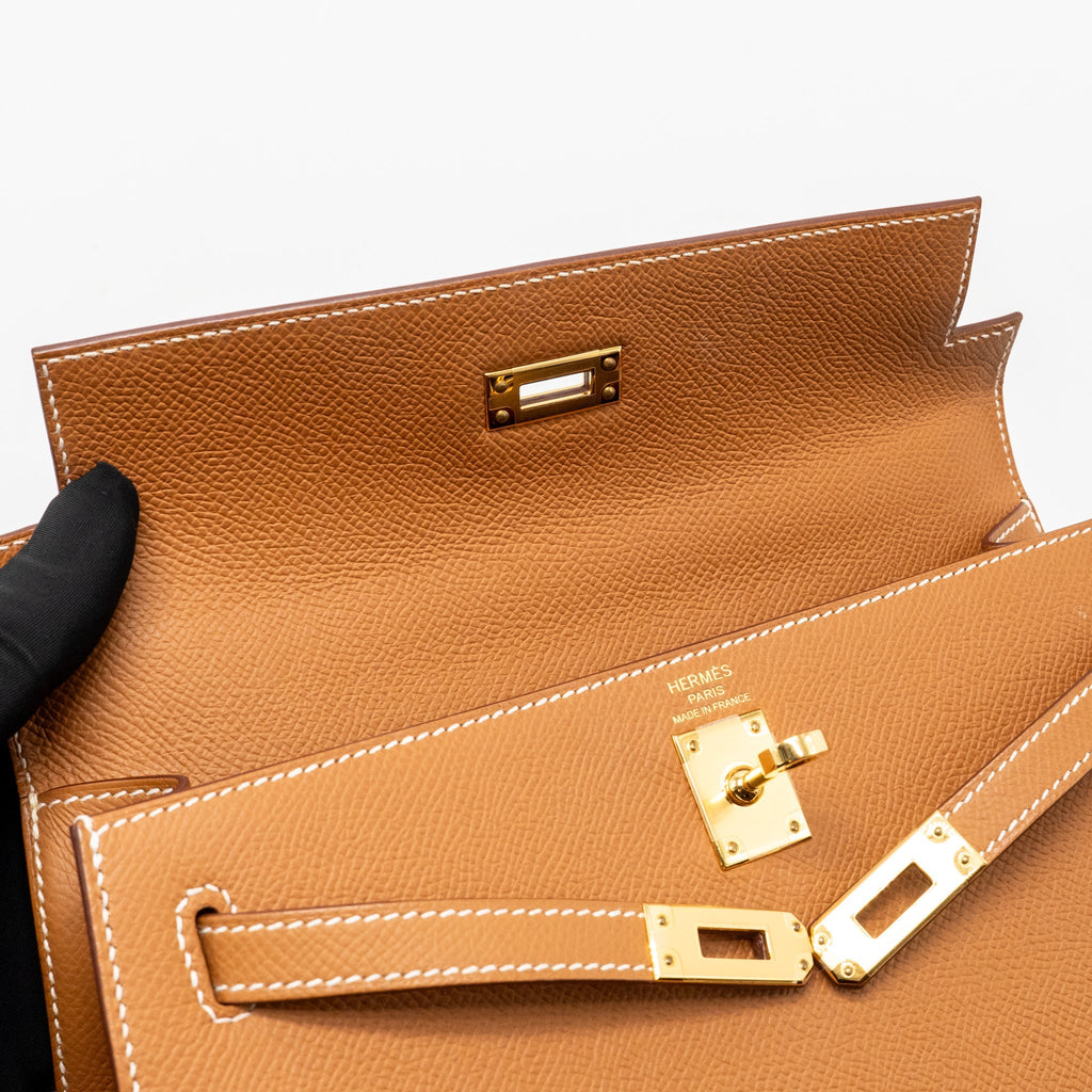Hermes Kelly 25 Epsom Gold GHW