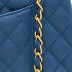 CHANEL MEDIUM COCO HANDLE FLAP BAG CAVIAR BLUE GHW