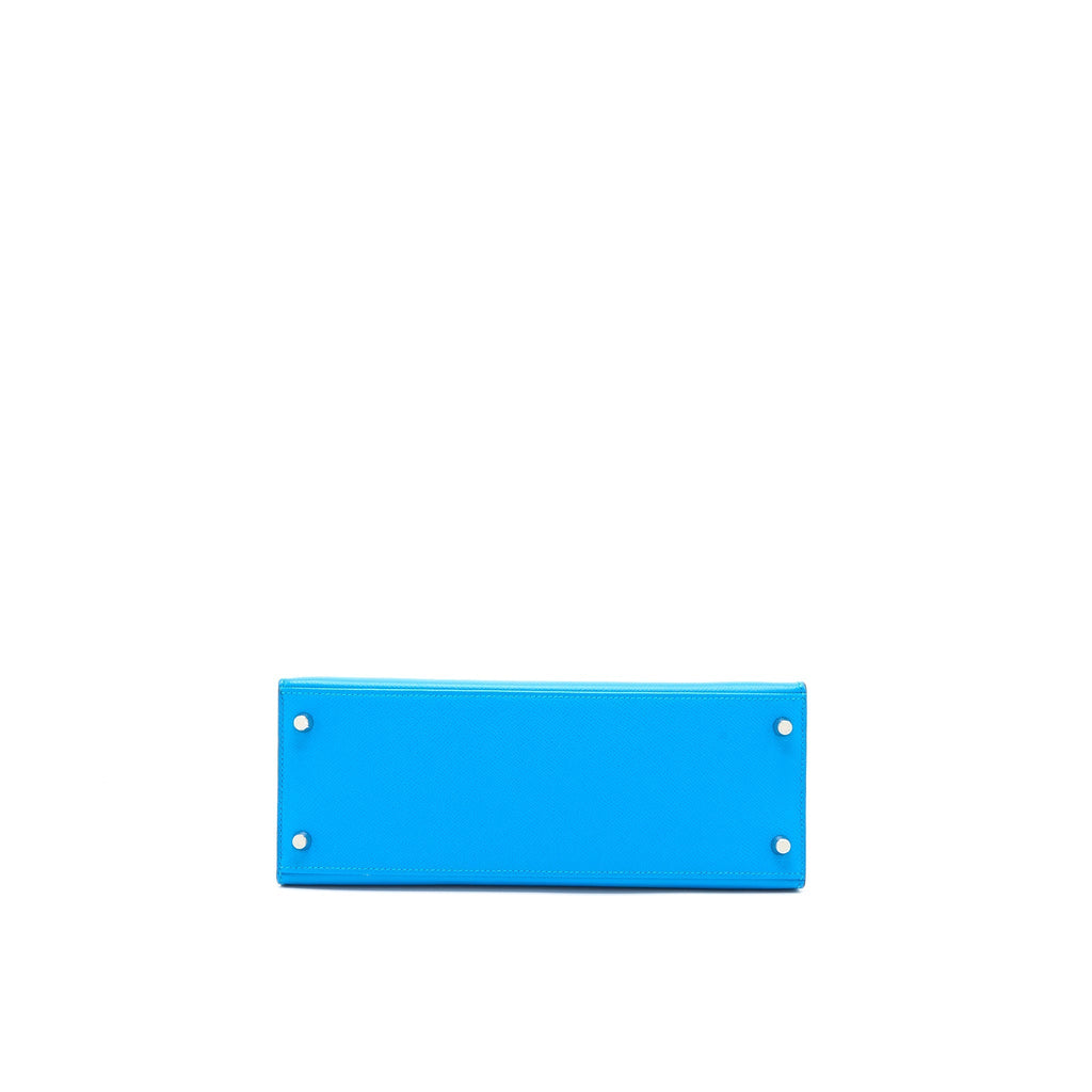 Hermes Kelly 28 Sellier Epsom Blue SHW