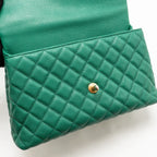Chanel Medium Coco Handle Caviar Green GHW