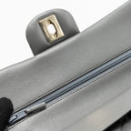 CHANEL 22A SMALL CLASSIC DOUBLE FLAP BAG LAMBSKIN GREY LGHW (MICROCHIP)