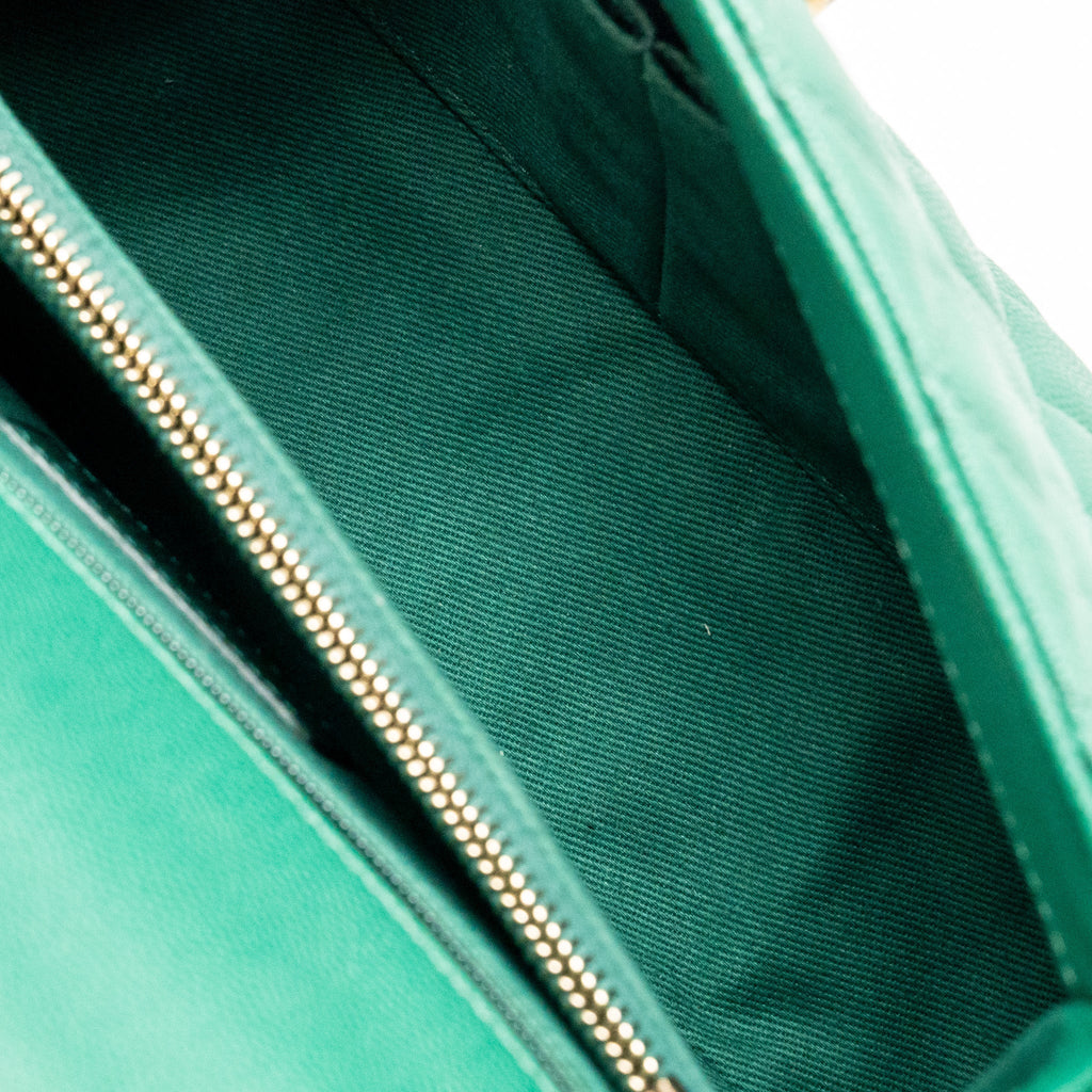 Chanel Medium Coco Handle Caviar Green GHW