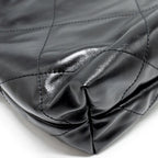 CHANEL SMALL 22 BAG SHINY CALFSKIN BLACK GHW (MICROCHIP)