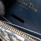 DIOR SADDLE BELT POUCH DIOR OBLIQUE JACQUARD BLUE GHW