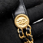 CHANEL MINI FLAP BELT BAG/CARD HOLDER CAVIAR BLACK GHW (MICROCHIP)
