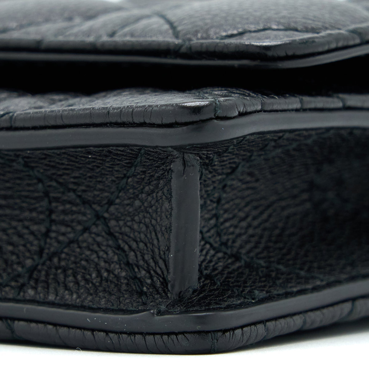 DIOR CARO POUCH CANNAGE CALFSKIN BLACK GHW