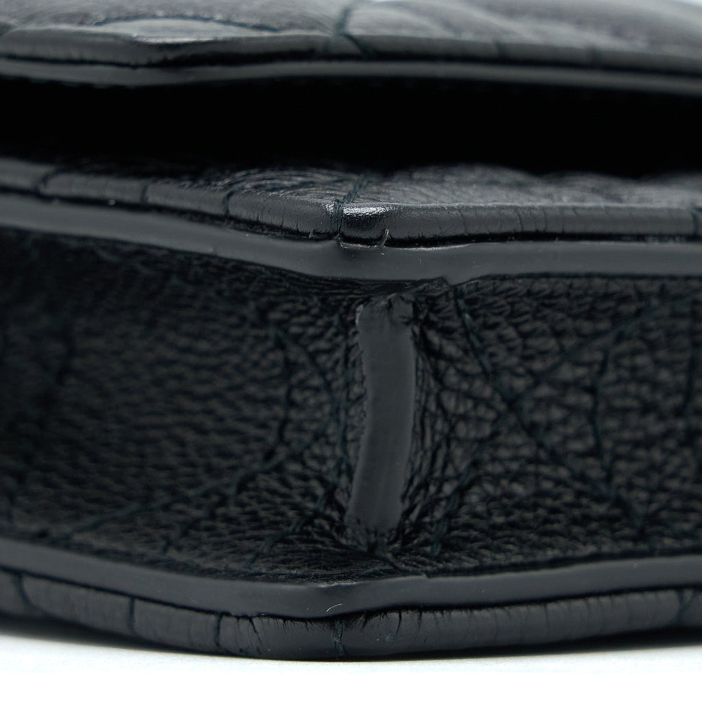 DIOR CARO POUCH CANNAGE CALFSKIN BLACK GHW