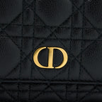 DIOR CARO POUCH CANNAGE CALFSKIN BLACK GHW
