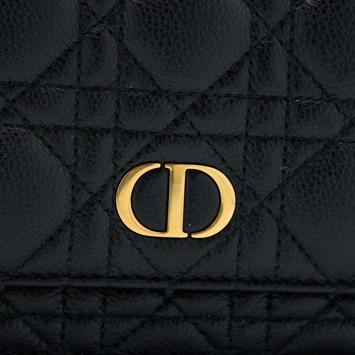 DIOR CARO POUCH CANNAGE CALFSKIN BLACK GHW