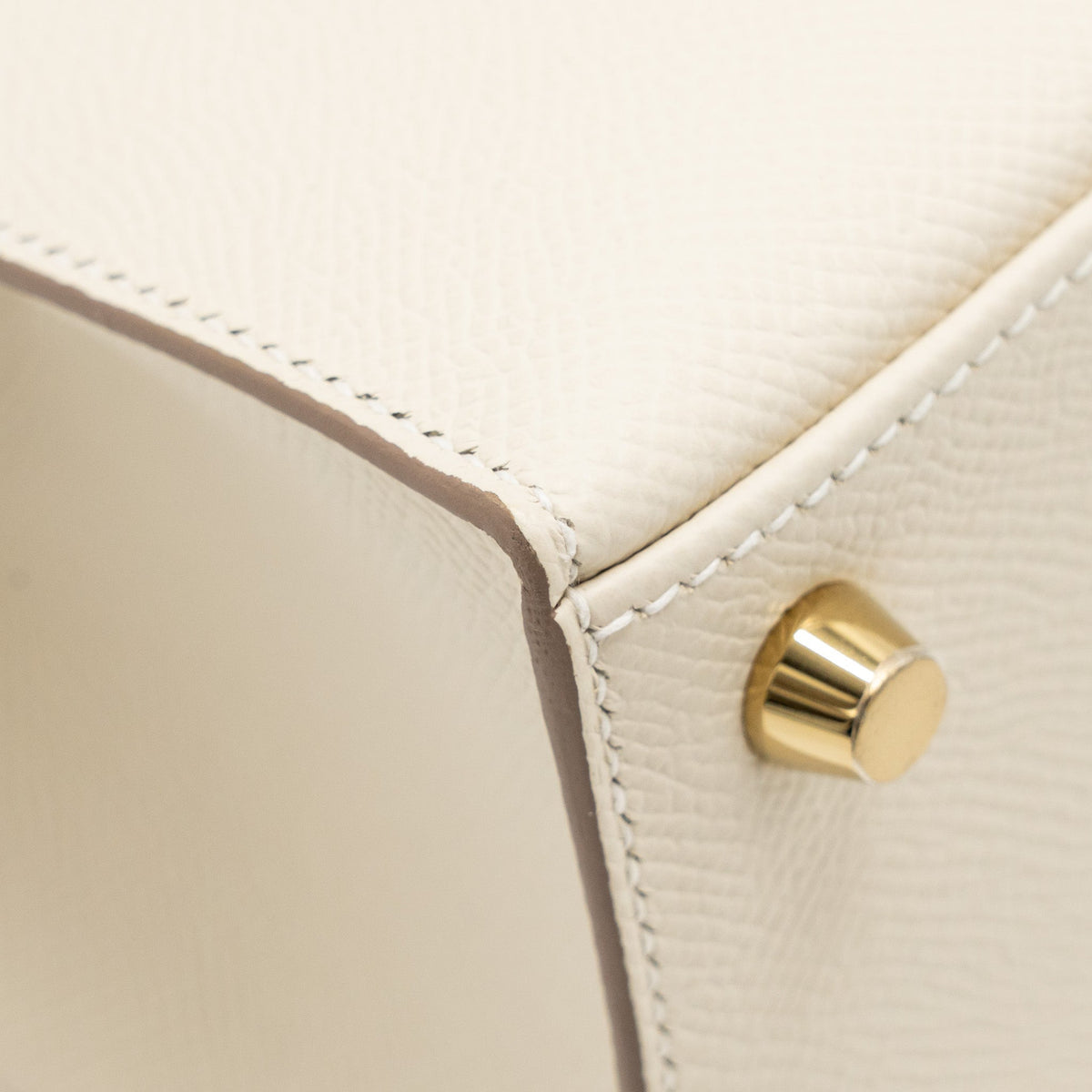 Hermes Kelly 25 Epsom Craie GHW