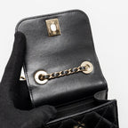 CHANEL MINI TRENDY CC CLUTCH WITH CHAIN LAMBSKIN BLACK LGHW