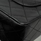 CHANEL VINTAGE MEDIUM CLASSIC DOUBLE FLAP BAG LAMBSKIN BLACK GHW