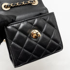 CHANEL MINI TRENDY CC CLUTCH WITH CHAIN LAMBSKIN BLACK LGHW