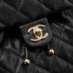 CHANEL QUILTED MINI BACKPACK CAVIAR BLACK LGHW (MICROCHIP)