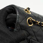 CHANEL VINTAGE MEDIUM CLASSIC DOUBLE FLAP BAG LAMBSKIN BLACK GHW