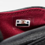 CHANEL MINI FLAP BELT BAG/CARD HOLDER CAVIAR BLACK GHW (MICROCHIP)