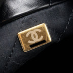 CHANEL MINI 22 BAG SHINY CALFSKIN BLACK GHW (MICROCHIP)