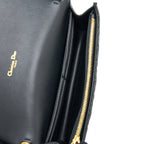 DIOR CARO POUCH CANNAGE CALFSKIN BLACK GHW