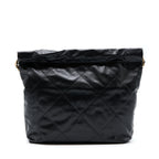 CHANEL SMALL 22 BAG WHITE LETTER SHINY CALFSKIN GHW (MICROCHIP)