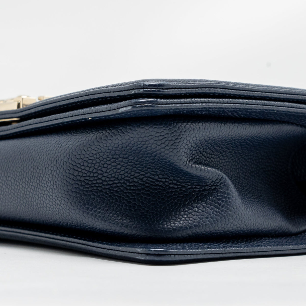 CHANEL MEDIUM BOY BAG CAVIAR NAVY LGHW