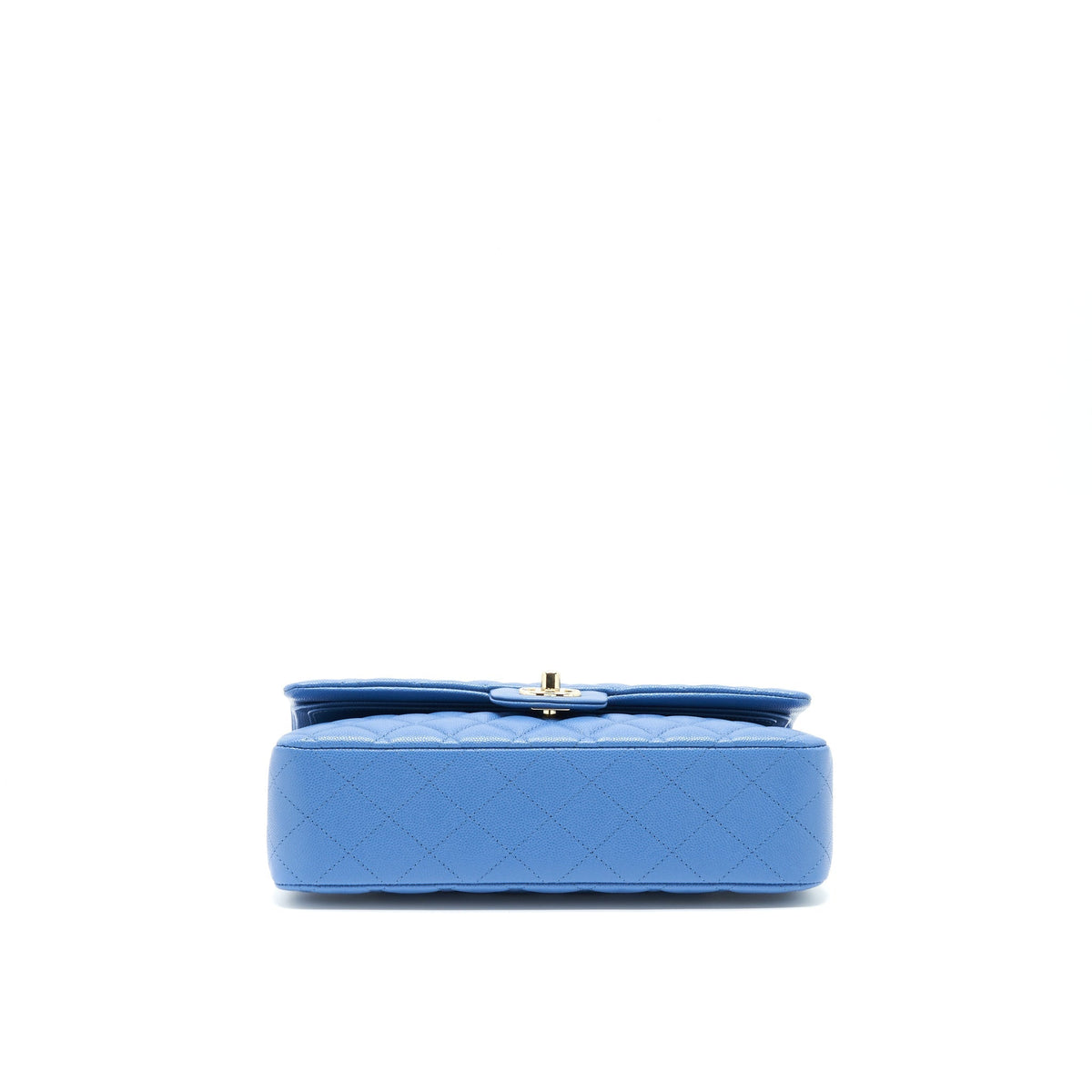 CHANEL MEDIUM CLASSIC DOUBLE FLAP 25CM BLUE CAVIAR LGHW