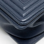 CHANEL MEDIUM BOY BAG CAVIAR NAVY LGHW