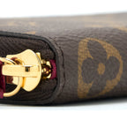 LOUIS VUITTON CLEMENCE LONG WALLET MONOGRAM CANVAS FUCHSIA GHW