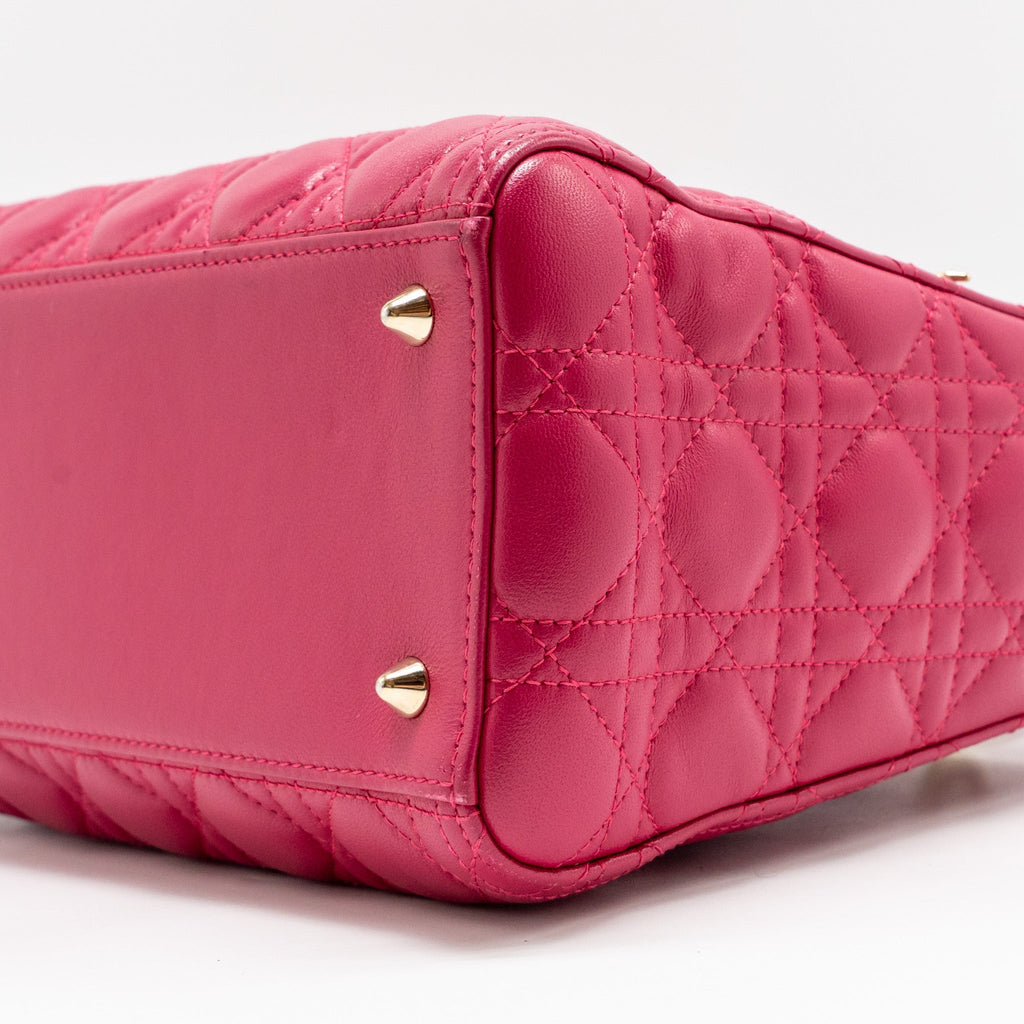 DIOR MEDIUM LADY DIOR LAMBSKIN PINK GHW
