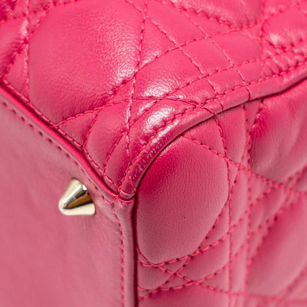 DIOR MEDIUM LADY DIOR LAMBSKIN PINK GHW