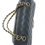 CHANEL MEDIUM CLASSIC DOUBLE FLAP BAG CAVIAR BLACK GHW