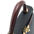 HERMES KELLY 25 SPECIAL ORDER EPSOM BLACK/ ROUGE H GHW