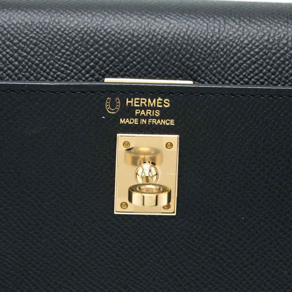 HERMES KELLY 25 SPECIAL ORDER EPSOM BLACK/ ROUGE H GHW