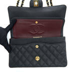 CHANEL MEDIUM CLASSIC DOUBLE FLAP BAG CAVIAR BLACK GHW