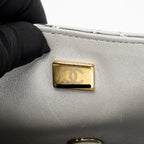 Chanel 24C Small Hollywood Boulevard Flap Bag with Star Coin Purse Patent/Calfskin Metallic Silver LGHW (Microchip)