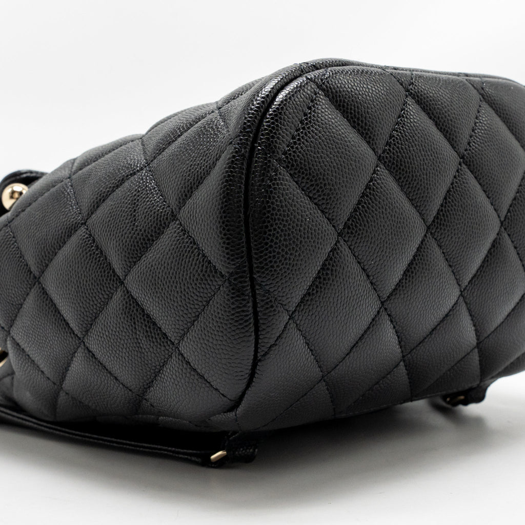 Chanel Mini Urban Spirit Backpack Caviar Black LGHW (Microchip)
