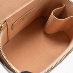 CHANEL TOP HANDLE MINI VANITY CASE WITH CHAIN LAMBSKIN BEIGE BRUSHED GHW