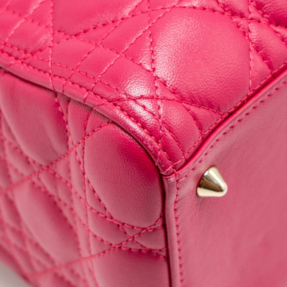 DIOR MEDIUM LADY DIOR LAMBSKIN PINK GHW