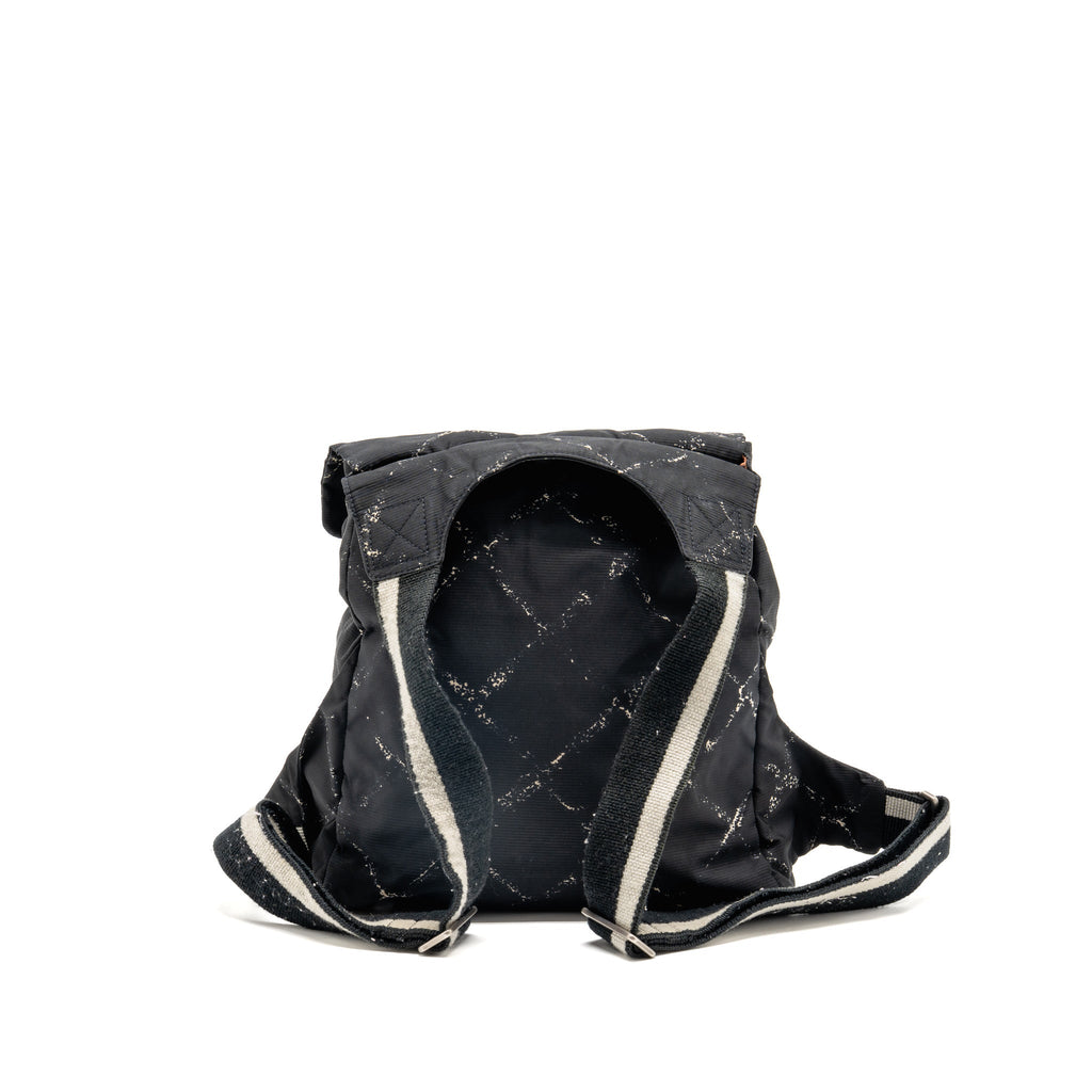 Chanel vintage old travel line backpack nylon black SHW