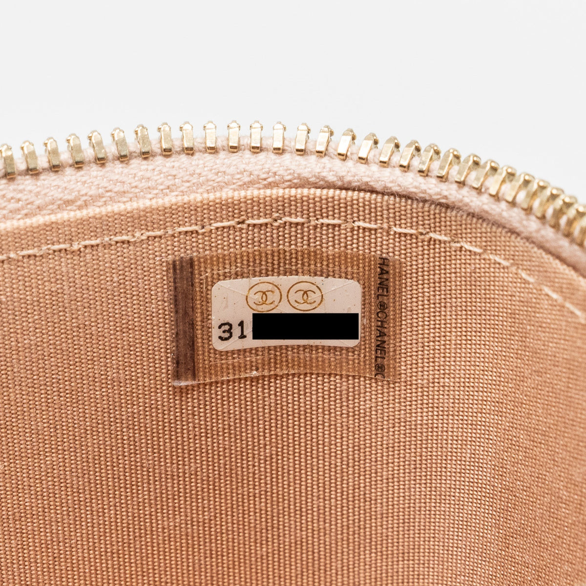 CHANEL TOP HANDLE MINI VANITY CASE WITH CHAIN LAMBSKIN BEIGE BRUSHED GHW