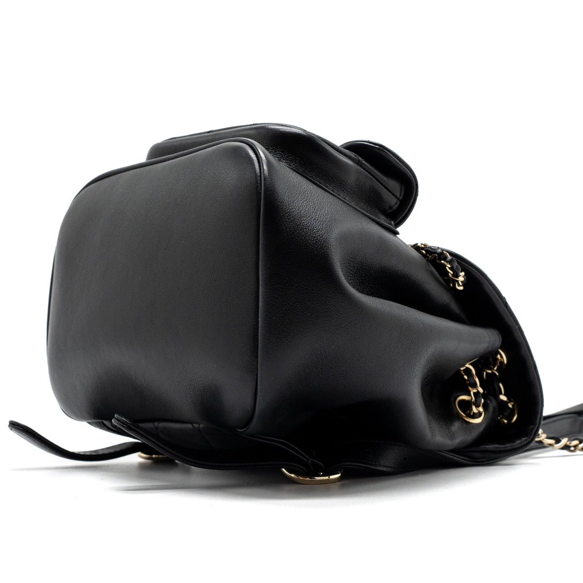 CHANEL MINI DUMA BACKPACK LAMBSKIN BLACK LGHW (MICROCHIP)